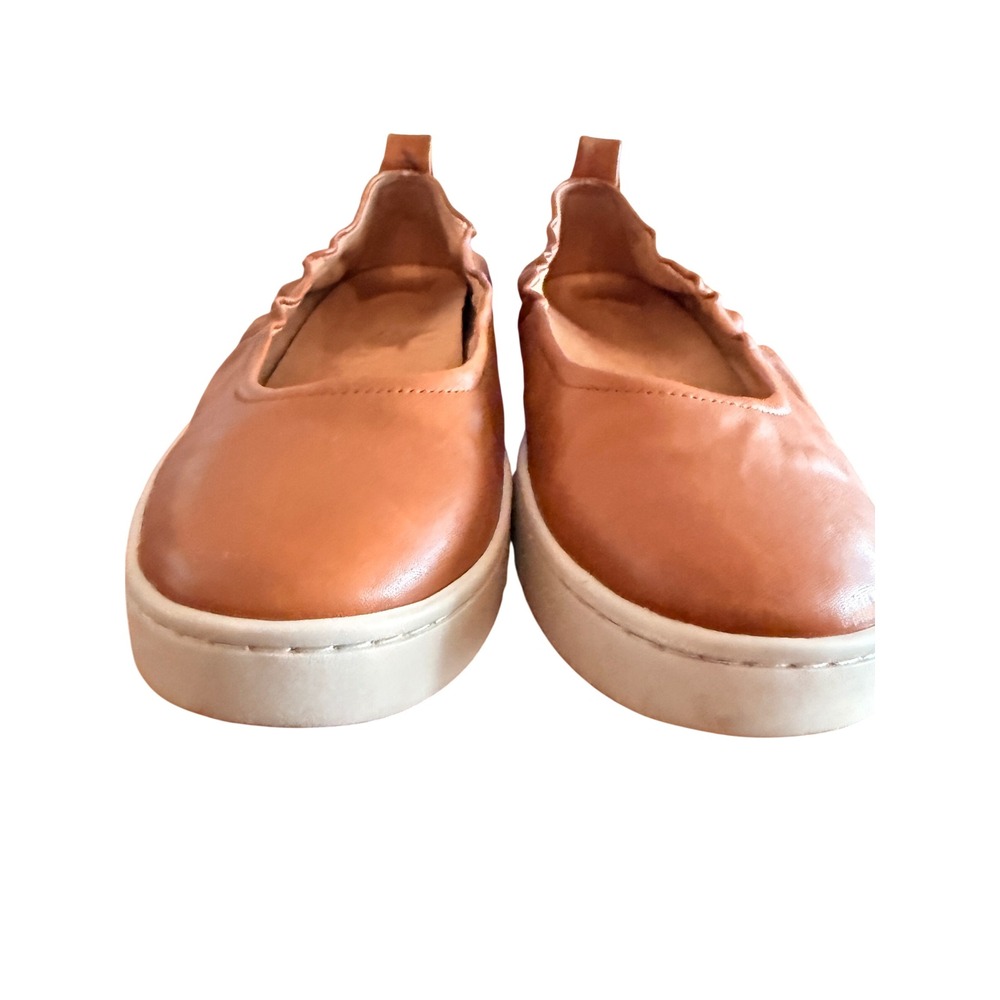 Vionic Uptown Ballet Flats Womens 9 Cognac Leather Orthotic Comfort Shoes - Picture 13 of 14